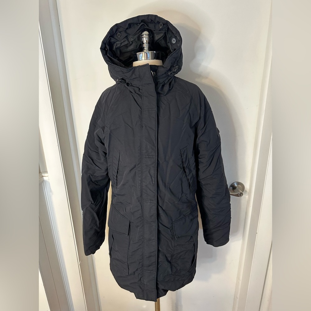 Mens size 36 small Everest gold flex system down parka EUC black
